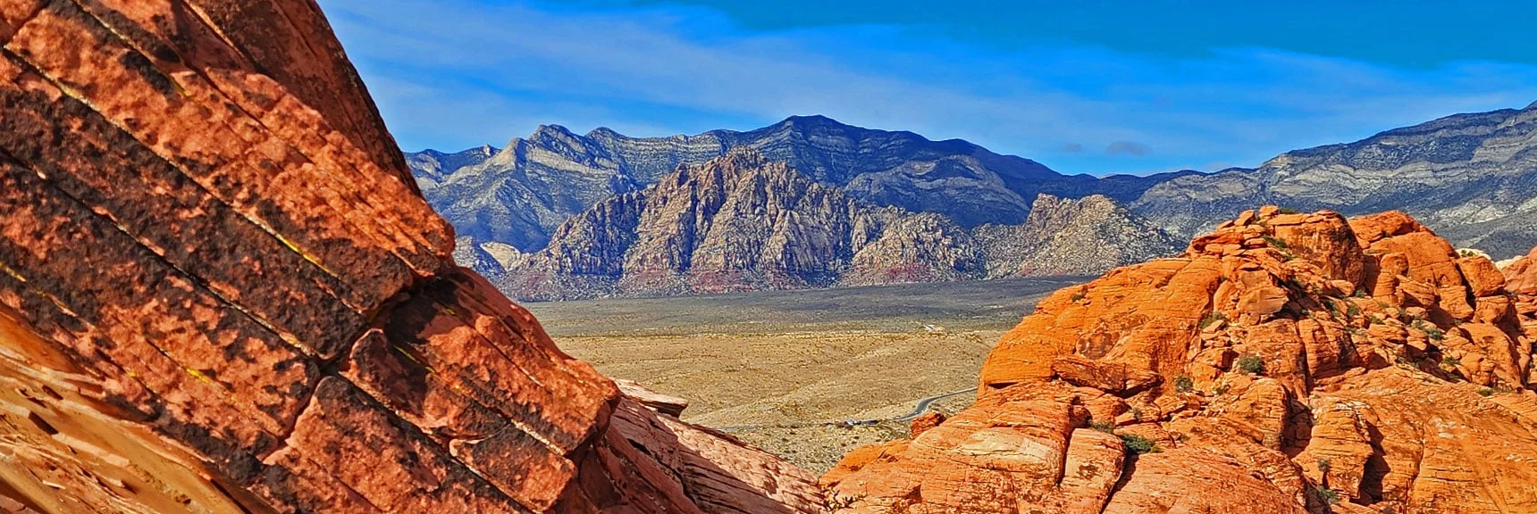 Closer View of White Rock Mt. La Madre Ridgeline Forms Backdrop | Grand Staircase | Calico Basin, Nevada